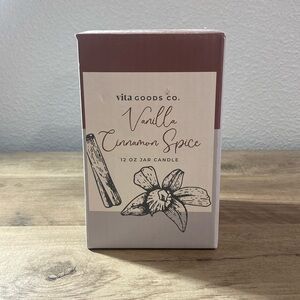Vanilla cinnamon spice 12 oz jar candle by vita goods co.